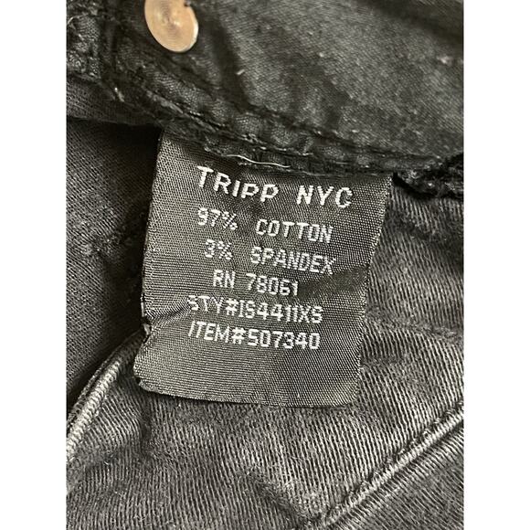 Tripp Nyc Jeans Womens 14S Black‎ Curve T Back Skinny 5 Pocket Zip Fly Denim - Picture 9 of 13